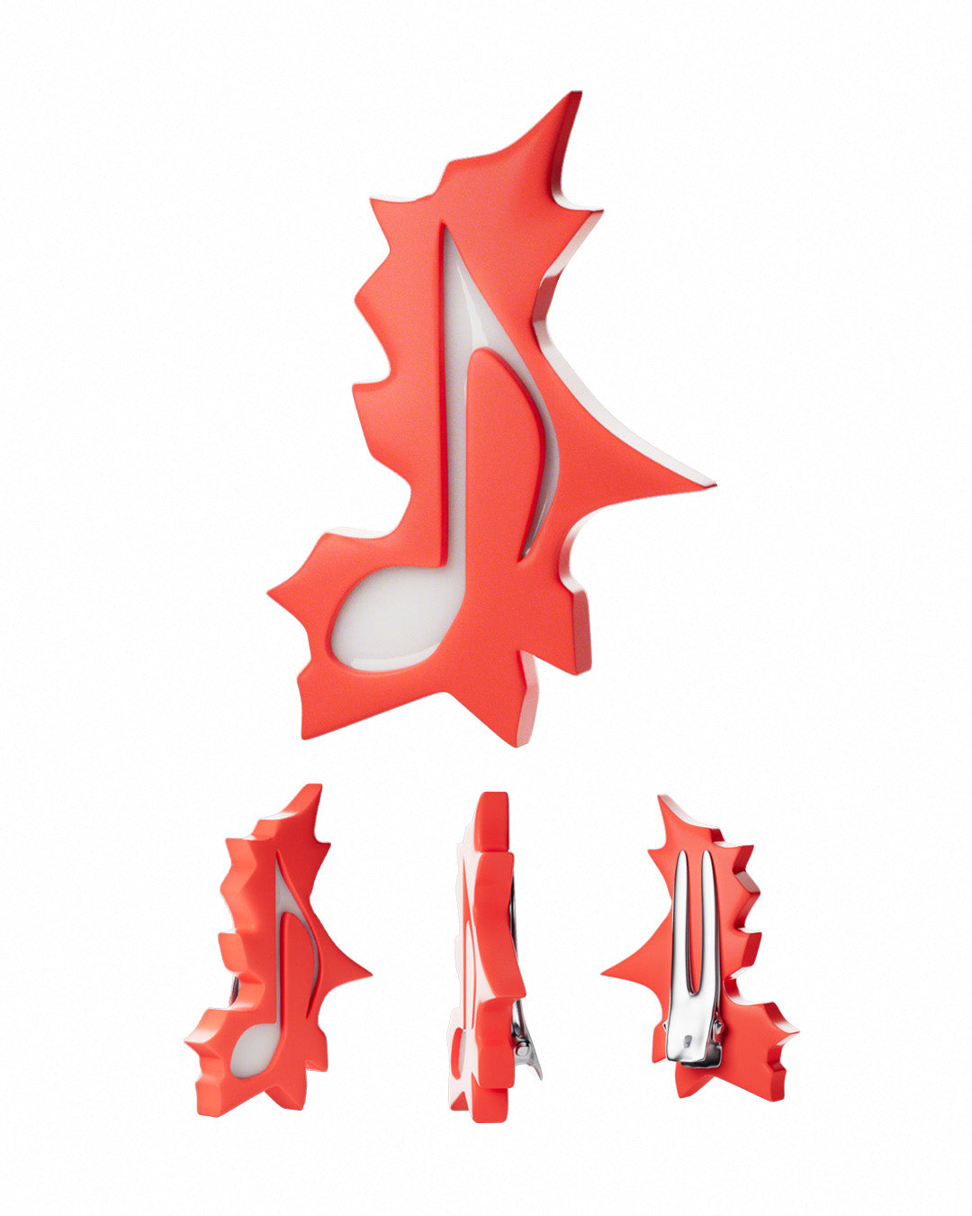 Barrette note de musique rouge