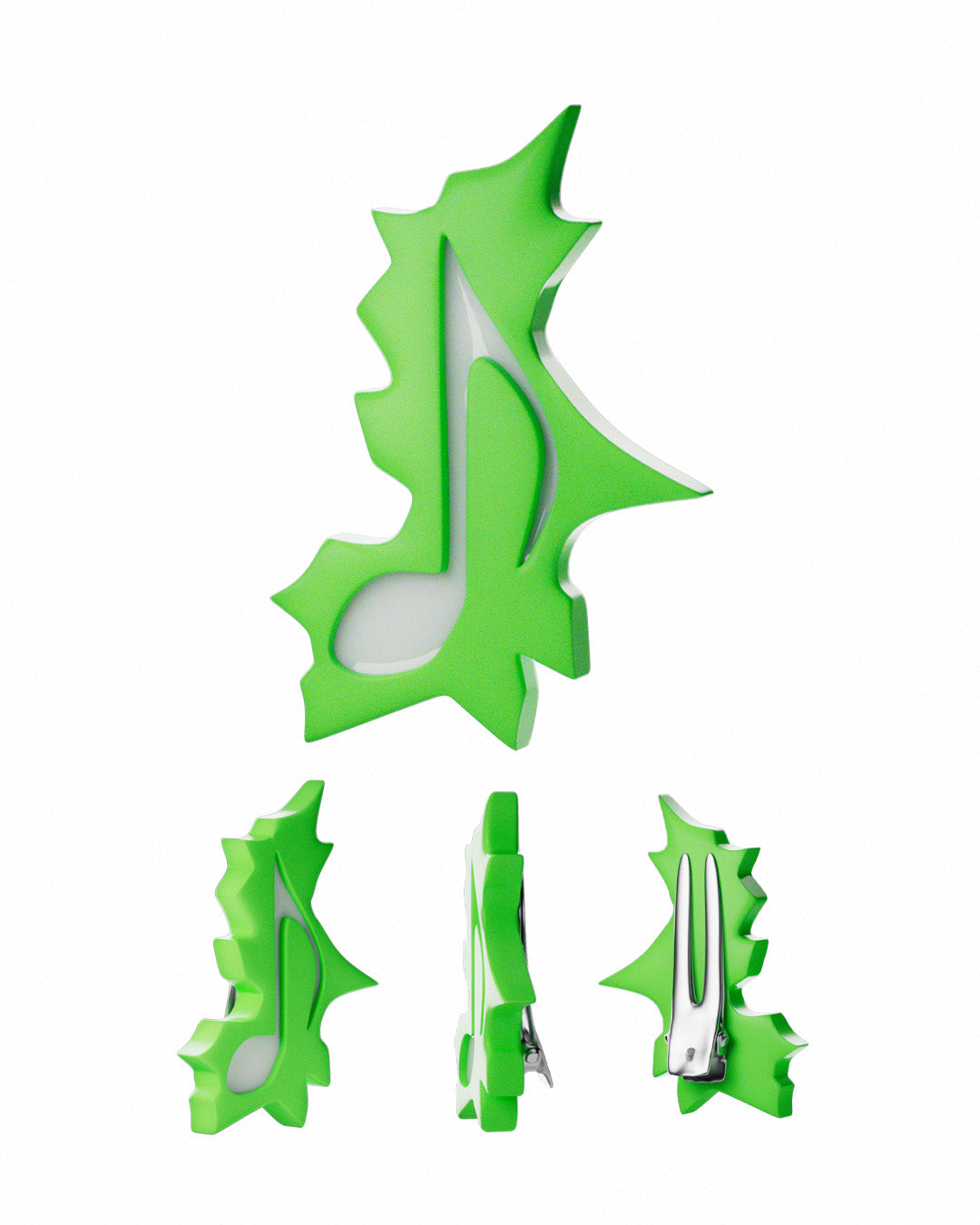 Barrette note de musique verte