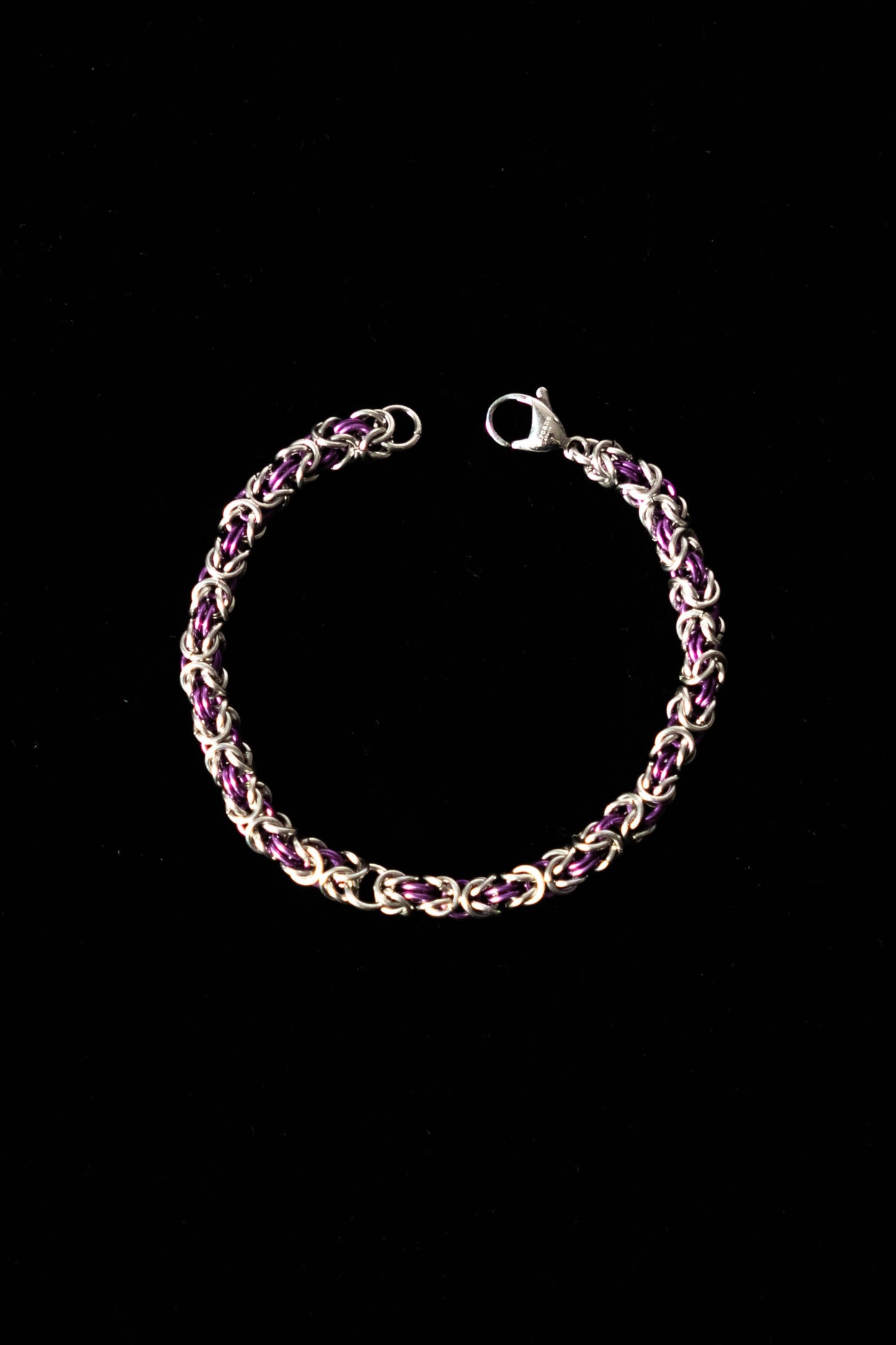 Bracelet en maille bicolore (Argent - Mauve)