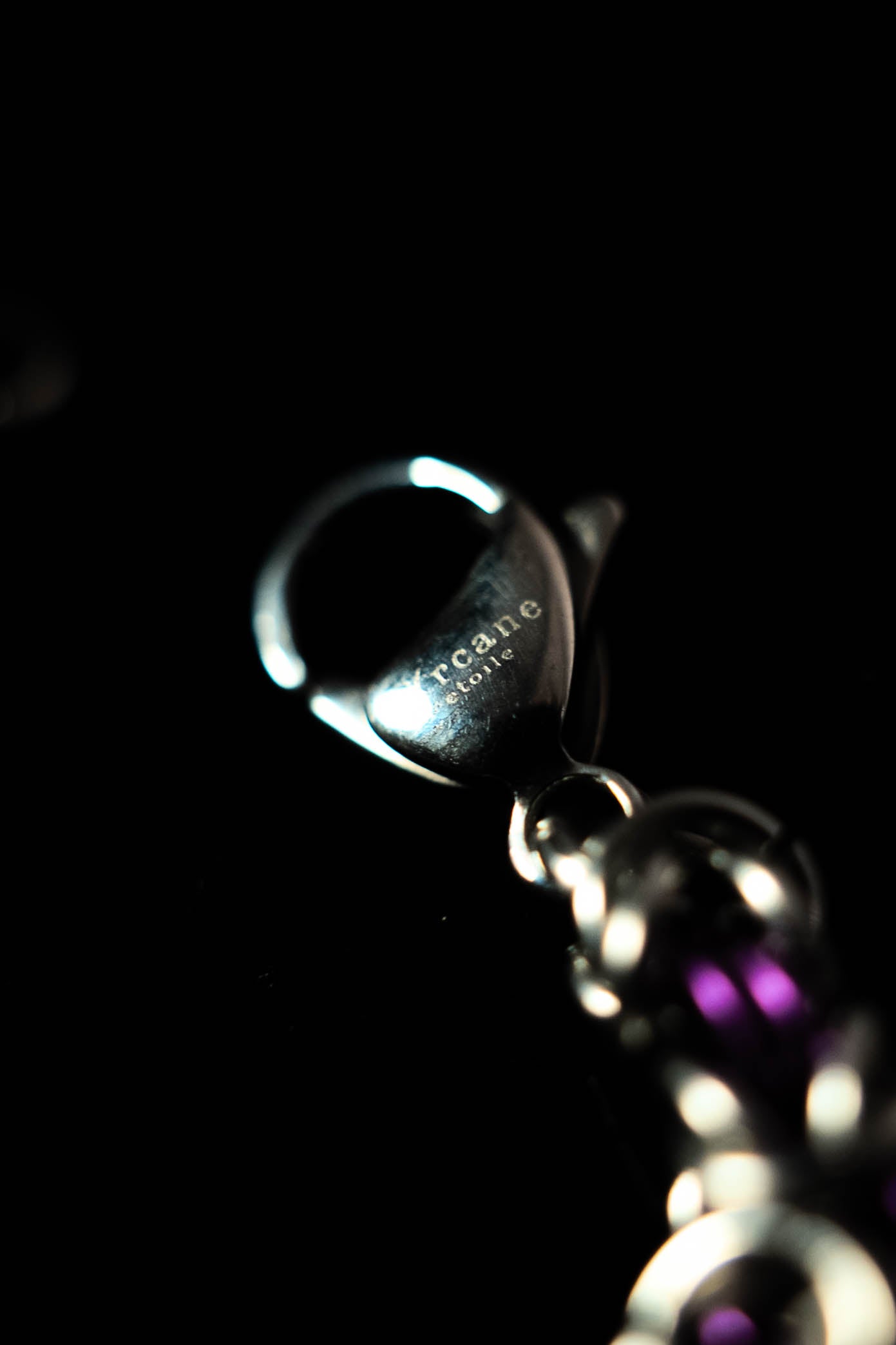 Bracelet en maille bicolore (Argent - Mauve)