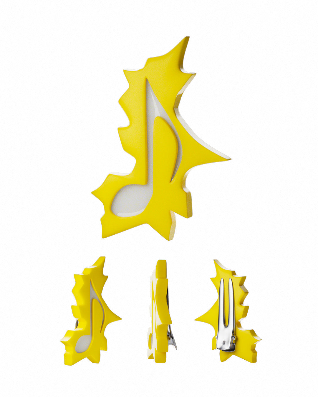 Barrette note de musique jaune