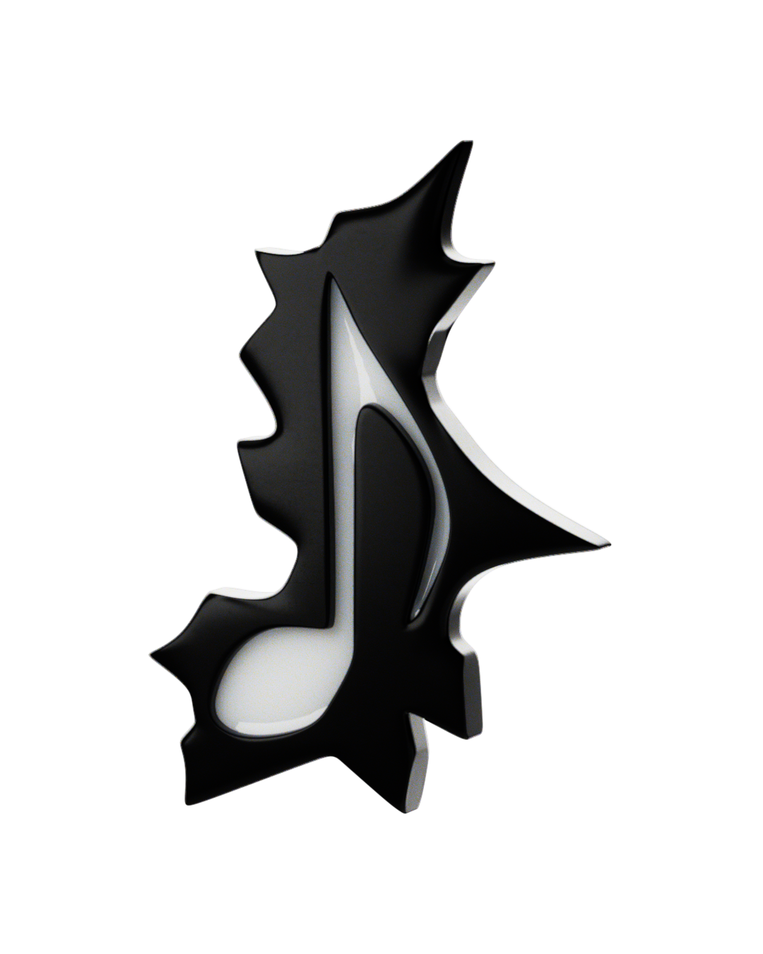 Barette note de musique noire