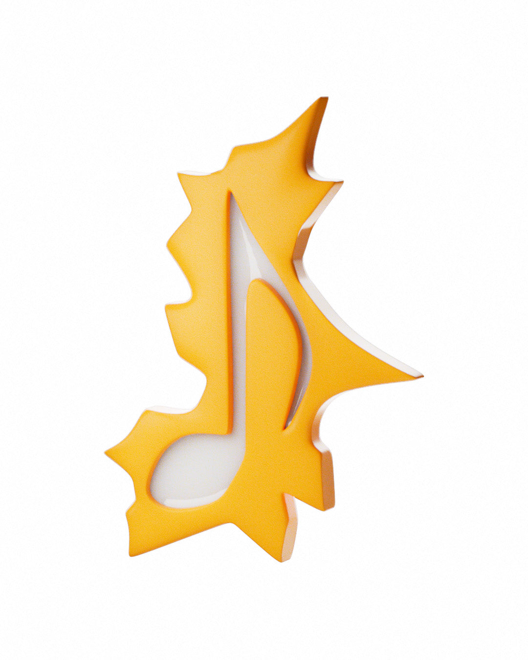 Barrette note de musique orange