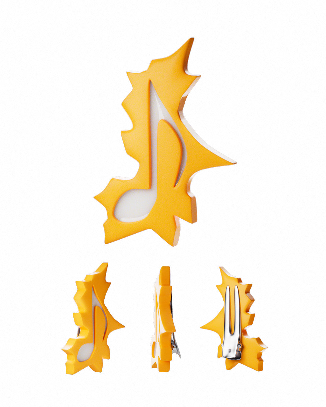 Barrette note de musique orange