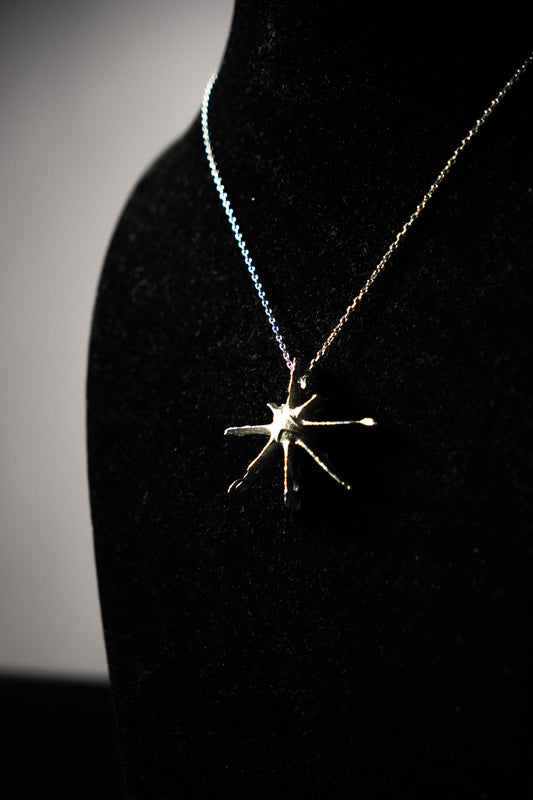 Collier pendentif soleil brut