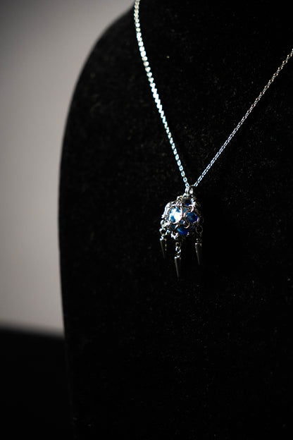 Collier Triple pics Bleu
