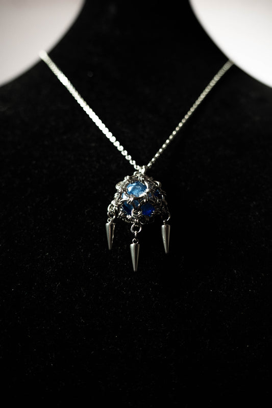 Collier Triple pics Bleu